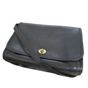 COACH Vintage Glove Tanned  Black Leather City Shoulder Bag Y2K EUC